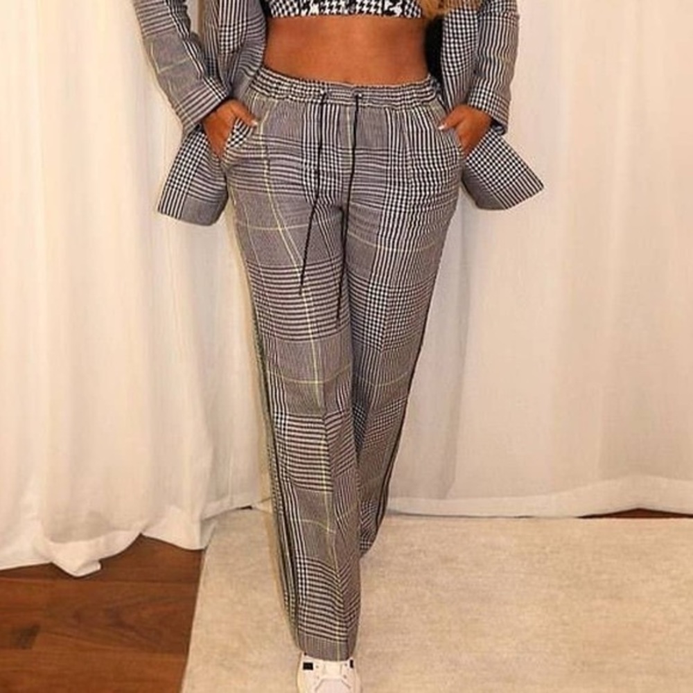 Ivy Park Houndstooth Plaid suit pants small